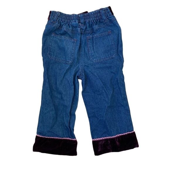 Y2K Sweety Velour & Lace Embellished Jeans - Picture 4 of 5